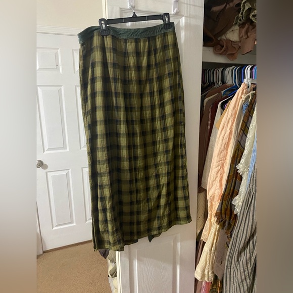 Free People Plaid Button-Down Maxi Skirt - Picture 3 of 3